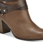 Botas de cano curto femininas Material Girl Melany com tiras sólidas, marrom, tamanho 7 M