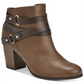 Botas de cano curto femininas Material Girl Melany com tiras sólidas, marrom, tamanho 7 M