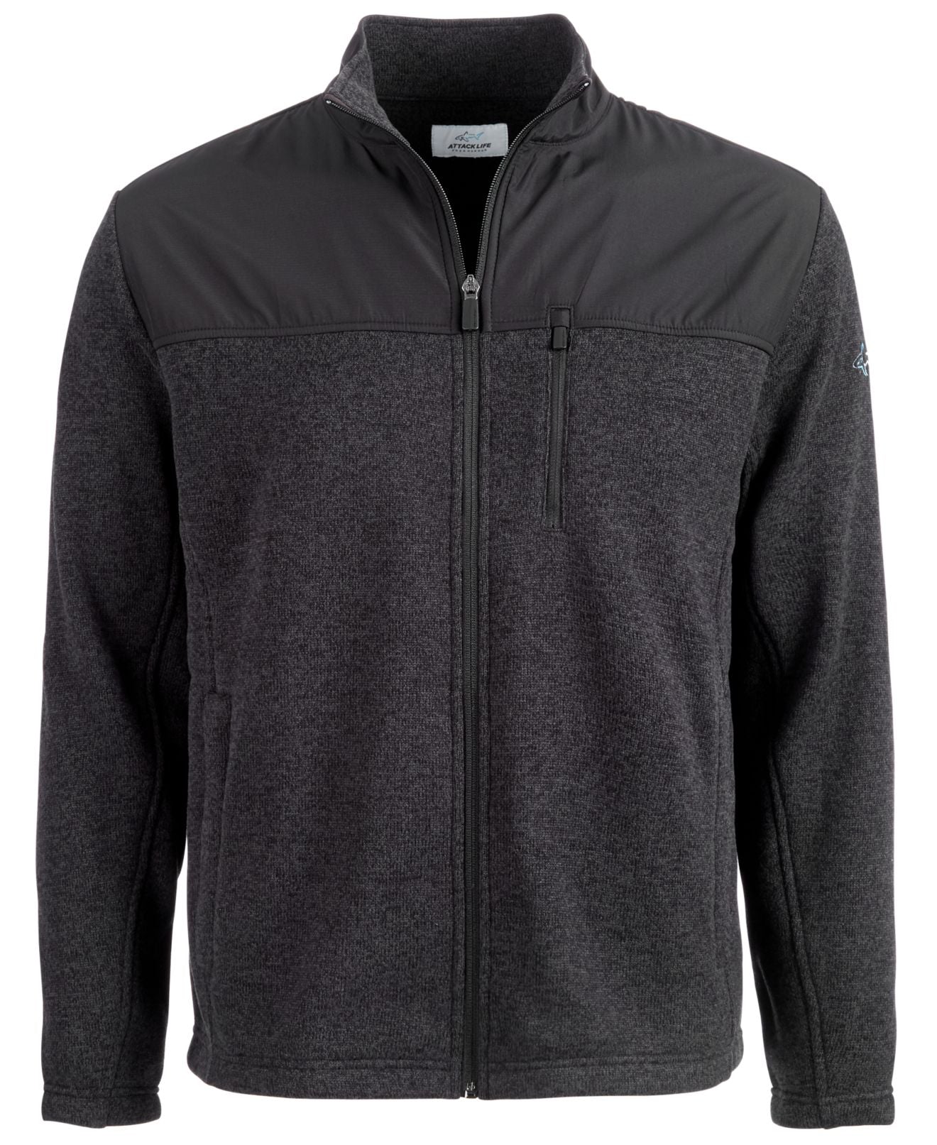 Jaqueta esportiva masculina Attack Life By Greg Norman com estampa elástica e colorblock, tamanho médio, preta