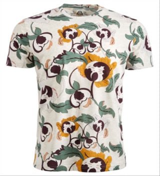 Camiseta masculina American Rag com estampa floral e gola redonda, marrom, tamanho XXG