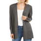 Cardigan feminino Charter Club com frente aberta, cinza, tamanho médio