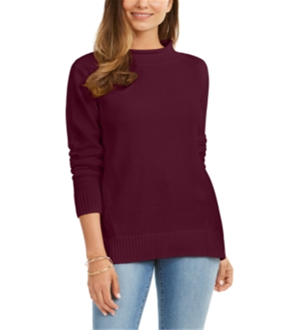 Karen Scott Suéter Feminino de Algodão com Gola Falsa Vermelho Tamanho XS