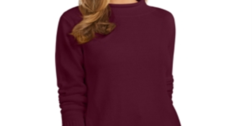 Karen Scott Suéter Feminino de Algodão com Gola Falsa Vermelho Tamanho XS