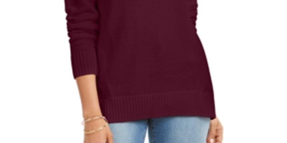 Karen Scott Suéter Feminino de Algodão com Gola Falsa Vermelho Tamanho XS