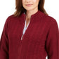 Karen Scott Suéter Feminino de Tricô com Zíper Frontal Vermelho Tamanho Pequeno