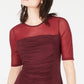 Top feminino com babados e ilusão INC International Concepts, vermelho, tamanho X-Large