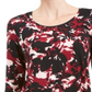 Blusa feminina com estampa floral JM Collection, preta, tamanho pequeno GG