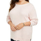 Karen Scott Suéter Feminino Plus Cotton Gola Canoa Rosa Tamanho 2X