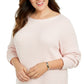 Karen Scott Suéter Feminino Plus Cotton Gola Canoa Rosa Tamanho 2X