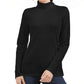 Karen Scott Blusa de gola alta feminina de algodão, preta, tamanho X-S