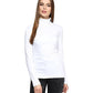 Karen Scott Blusa de gola alta feminina de algodão, branca, tamanho X-S