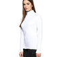 Karen Scott Blusa de gola alta feminina de algodão, branca, tamanho X-S