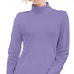 Karen Scott Blusa de gola alta feminina de algodão, roxa, tamanho extragrande