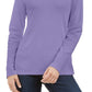 Karen Scott Blusa de gola alta feminina de algodão, roxa, tamanho extragrande