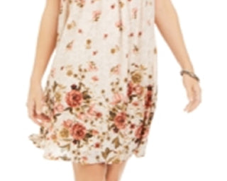 Vestido smocked estampado feminino Style &amp; Co, marrom, tamanho pequeno