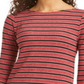Top feminino estampado com manga 3/4 Charter Club, vermelho/preto, tamanho PP