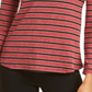 Top feminino estampado com manga 3/4 Charter Club, vermelho/preto, tamanho PP