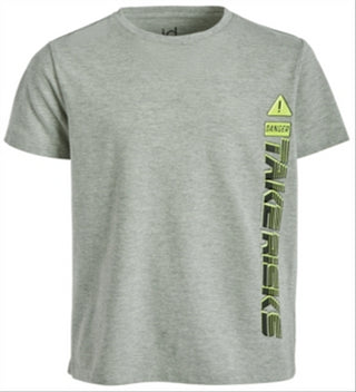 Camiseta estampada gráfica ID Ideology Big Boy's cinza tamanho médio