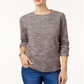Karen Scott Sport Space Dye Microfleece Top Feminino Cinza Tamanho Médio
