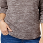 Karen Scott Sport Space Dye Microfleece Top Feminino Cinza Tamanho Médio