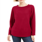 Moletom esportivo feminino Karen Scott Fleece vermelho tamanho XS