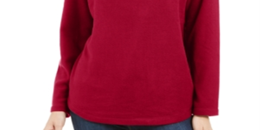 Moletom esportivo feminino Karen Scott Fleece vermelho tamanho XS