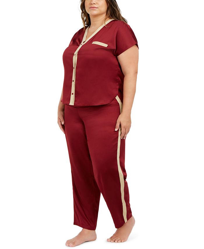 INC International Concepts Roupa íntima feminina sólida para dormir, tamanho 3X, vermelha