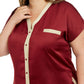 INC International Concepts Roupa íntima feminina sólida para dormir, tamanho 3X, vermelha