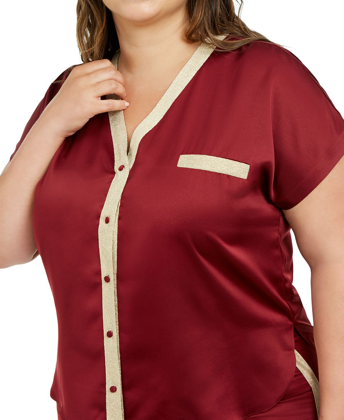 INC International Concepts Roupa íntima feminina sólida para dormir, tamanho 3X, vermelha