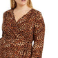 Vestido feminino plus size reversível com amarração na cintura, tamanho 4X, marrom, da Charter Club