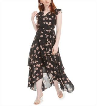 Vestido longo feminino Bar III, preto, tamanho 10