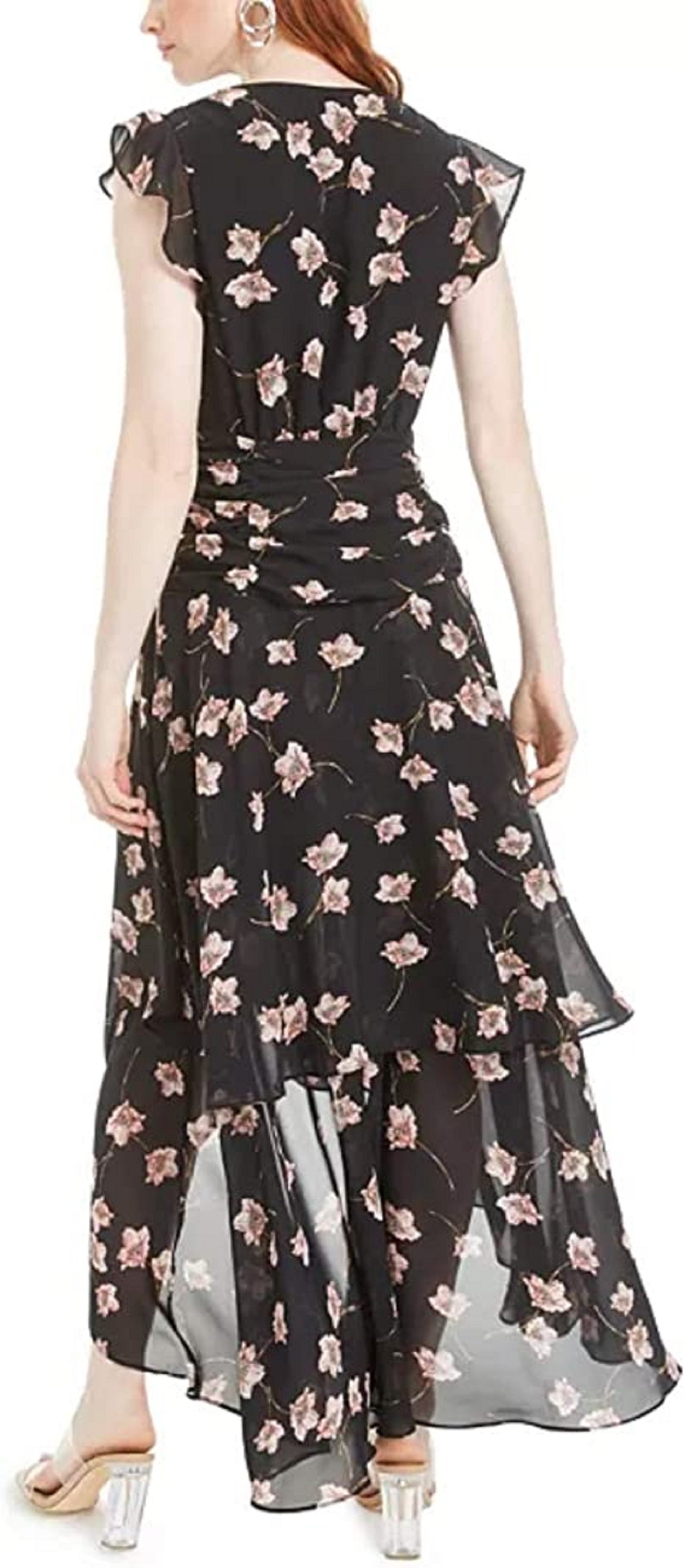 Vestido longo feminino Bar III, preto, tamanho 10