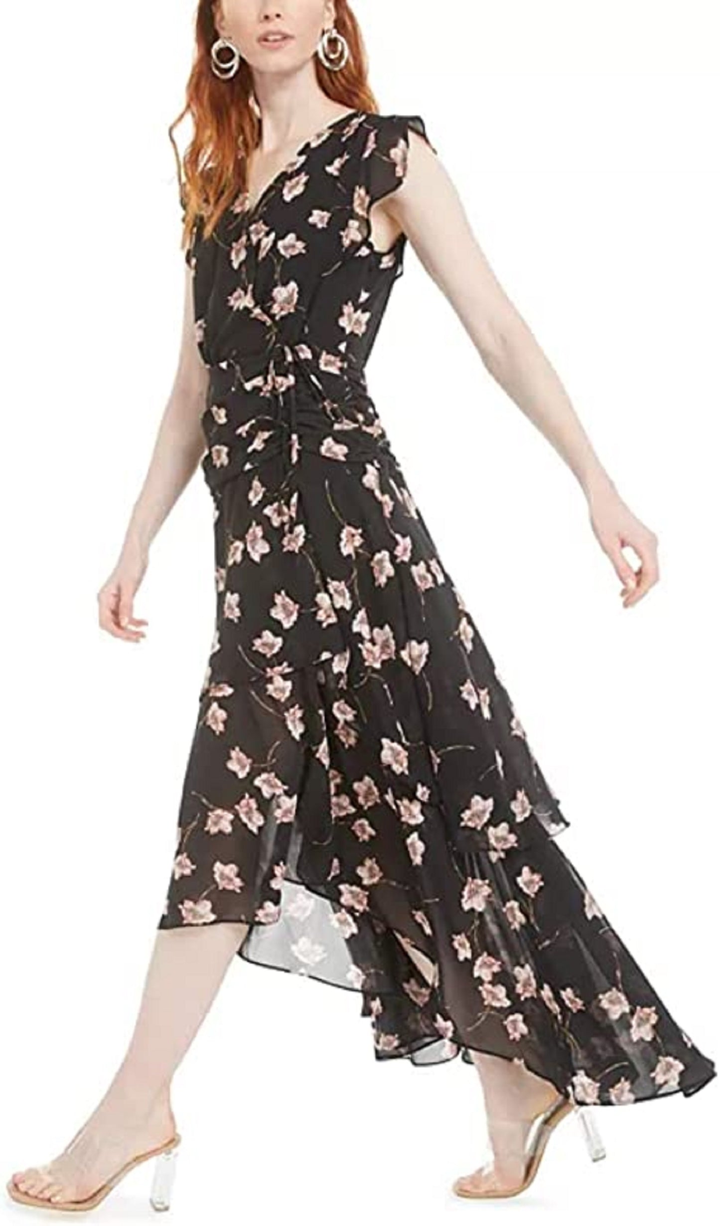 Vestido longo feminino Bar III, preto, tamanho 10