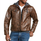 Jaqueta Trucker Masculina American Rag de Couro Sintético Marrom Tamanho XX-G