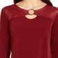 JM Collection Top Feminino Keyhole Vermelho Tamanho Médio
