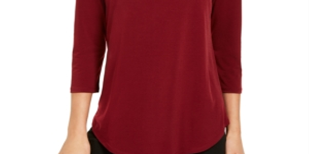 JM Collection Top Feminino Keyhole Vermelho Tamanho Médio