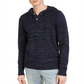 Sun + Stone Moletom Henley mesclado masculino azul tamanho médio