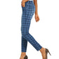 Calça jeans skinny xadrez feminina INC International Concepts, azul, tamanho 18