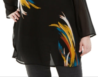 Blusa túnica estampada feminina Alfani amarela tamanho 1X