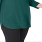 JM Collection Top Plus Solid Feminino com Zíper Verde Tamanho 2X