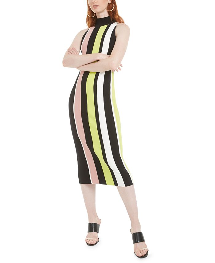 Vestido suéter listrado feminino Bar III, preto, tamanho X-G