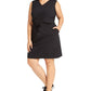Vestido feminino Ideology Plus sem mangas com cordão na cintura, preto, tamanho 3X