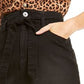 INC International Concepts Saia jeans feminina Curvy Paperbag preta tamanho 2