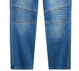 Epic Threads Big Boy's Slim Straight Drawstring Waist New Moto Denim Pant Blue Size Medium