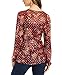 ESTILO E COMPANHIA Blusa feminina de manga comprida com estampa floral e amarração Borgonha, tamanho grande