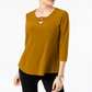 Alfani Feminino Keyhole Cano Alto Baixo Amarelo Tamanho P