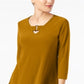 Alfani Feminino Keyhole Cano Alto Baixo Amarelo Tamanho P