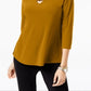 Alfani Feminino Keyhole Cano Alto Baixo Amarelo Tamanho P