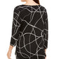 Blusa feminina Alfani estampada franzida preta tamanho XX-G