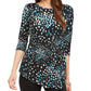 Blusa feminina Alfani estampada azul tamanho pequeno pequeno